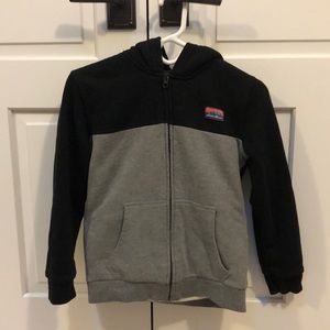 Eddie Bauer black & gray Sherpa-fleece-lined hoodie size Medium 10/12